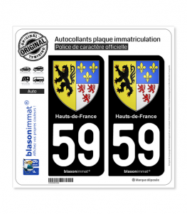 59 Hauts-de-France - Armoiries | Autocollant plaque immatriculation