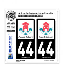 44 Pays de la Loire - Tourisme | Autocollant plaque immatriculation