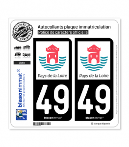 49 Pays de la Loire - Tourisme | Autocollant plaque immatriculation