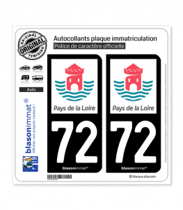 72 Pays de la Loire - Tourisme | Autocollant plaque immatriculation