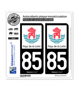 85 Pays de la Loire - Tourisme | Autocollant plaque immatriculation