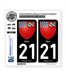 21 Dijon - Armoiries | Autocollant plaque immatriculation