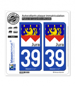 39 Jura - Drapé | Autocollant plaque immatriculation