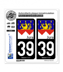 39 Jura - Drapé | Autocollant plaque immatriculation