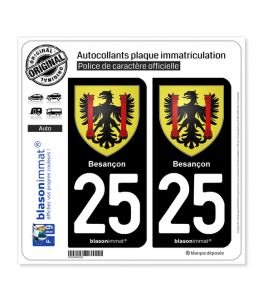 25 Besançon - Armoiries | Autocollant plaque immatriculation