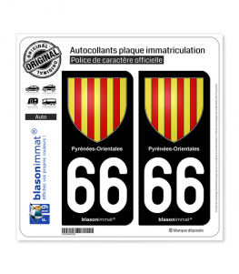 66 Pyrénées-Orientales - Armoiries | Autocollant plaque immatriculation