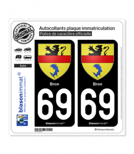 69 Bron - Armoiries | Autocollant plaque immatriculation