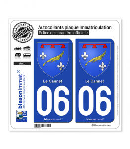 06 Le Cannet - Armoiries | Autocollant plaque immatriculation