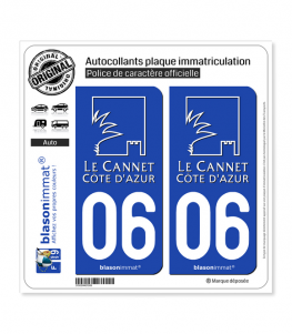 06 Le Cannet - Ville | Autocollant plaque immatriculation