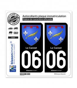 06 Le Cannet - Armoiries | Autocollant plaque immatriculation