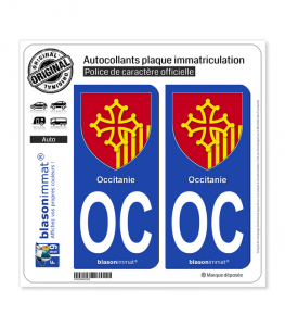 OC Occitanie - Armoiries | Autocollant plaque immatriculation