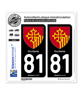 81 Occitanie - Armoiries | Autocollant plaque immatriculation