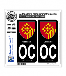 OC Occitanie - Armoiries | Autocollant plaque immatriculation