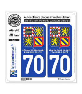 70 Bourgogne-Franche-Comté - LogoType II | Autocollant plaque immatriculation