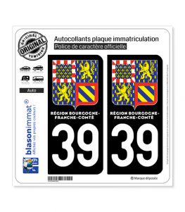 39 Bourgogne-Franche-Comté - LogoType II | Autocollant plaque immatriculation