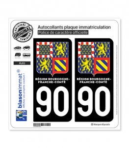 90 Bourgogne-Franche-Comté - LogoType II | Autocollant plaque immatriculation