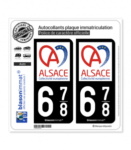 678 Alsace - Collectivité européenne | Autocollant plaque immatriculation