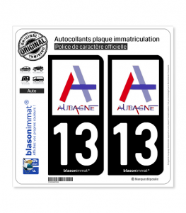 13 Aubagne - Ville | Autocollant plaque immatriculation