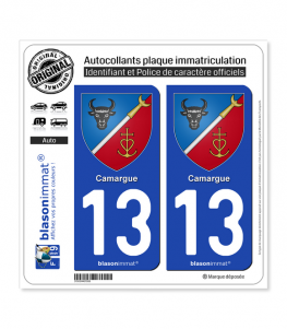 13 Camargue - Armoiries | Autocollant plaque immatriculation