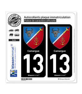 13 Camargue - Armoiries | Autocollant plaque immatriculation