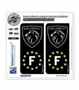 F Peugeot - Identifiant Européen | Autocollant plaque immatriculation
