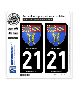 21 Montbard - Armoiries | Autocollant plaque immatriculation