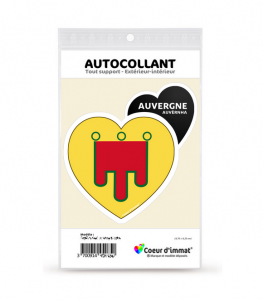 Auvergne - Blason | Autocollant Coeur j'aime