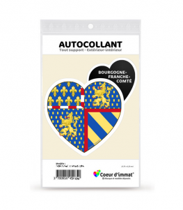 Bourgogne-Franche-Comté - Blason | Autocollant Coeur j'aime