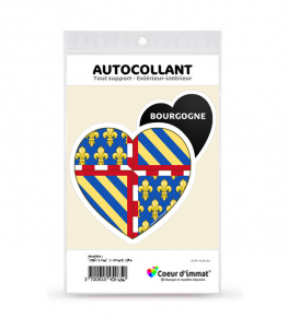 Bourgogne - Blason | Autocollant Coeur j'aime