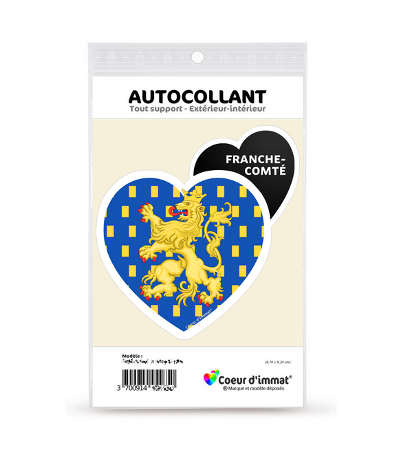 Franche-Comté - Blason | Autocollant Coeur j'aime