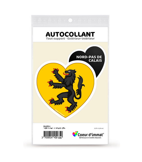 Nord-Pas de Calais - Blason | Autocollant Coeur j'aime