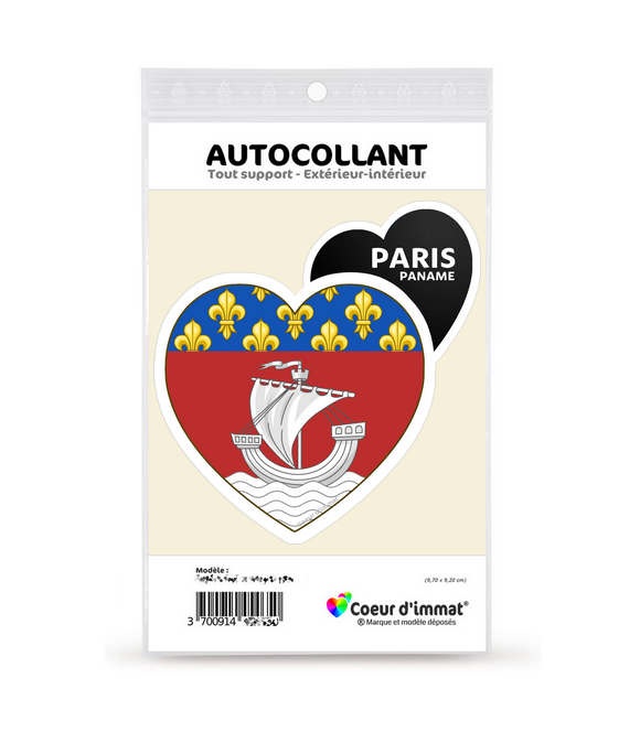 Paris - Blason | Autocollant Coeur j'aime