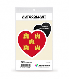 Poitou-Charentes - Blason | Autocollant Coeur j'aime