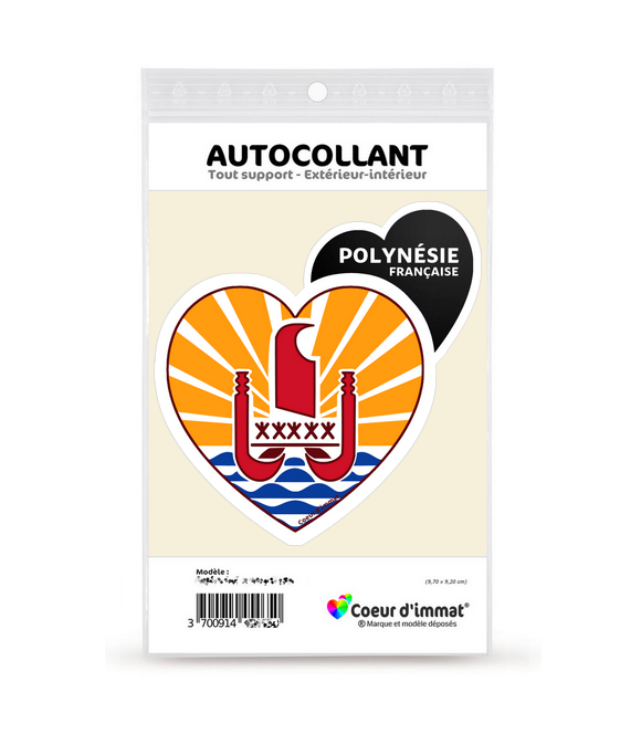 987 Polynésie Française - Drapeau | Autocollant plaque immatriculation