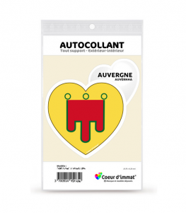 Auvergne - Blason | Autocollant Coeur j'aime