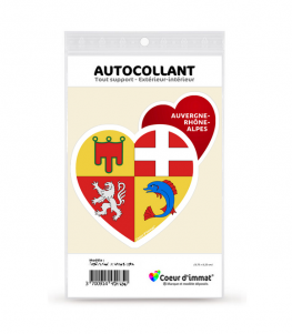 Auvergne-Rhône-Alpes - Blason | Autocollant Coeur j'aime