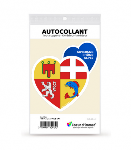 Auvergne-Rhône-Alpes - Blason | Autocollant Coeur j'aime