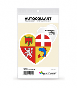 Auvergne-Rhône-Alpes - Blason | Autocollant Coeur j'aime