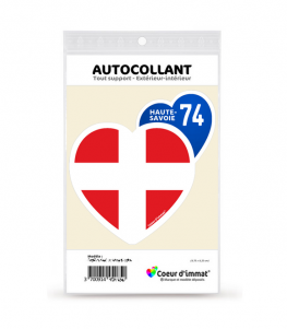 Haute-Savoie 74 - Blason | Autocollant Coeur j'aime