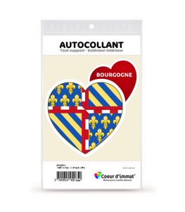 Bourgogne - Blason | Autocollant Coeur j'aime