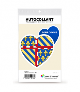 Bourgogne - Blason | Autocollant Coeur j'aime