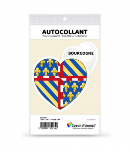 Bourgogne - Blason | Autocollant Coeur j'aime