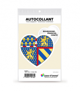 Bourgogne-Franche-Comté - Blason | Autocollant Coeur j'aime