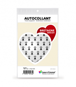 Bretagne - Blason | Autocollant Coeur j'aime