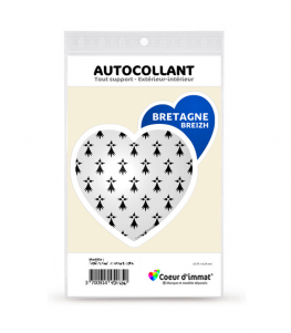 Bretagne - Blason | Autocollant Coeur j'aime