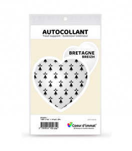 Bretagne - Blason | Autocollant Coeur j'aime