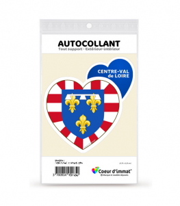 Centre-Val de Loire - Blason | Autocollant Coeur j'aime