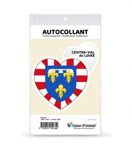 Centre-Val de Loire - Blason | Autocollant Coeur j'aime