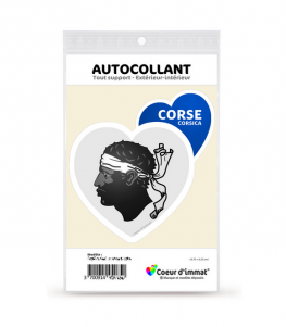 Corse - Blason | Autocollant Coeur j'aime