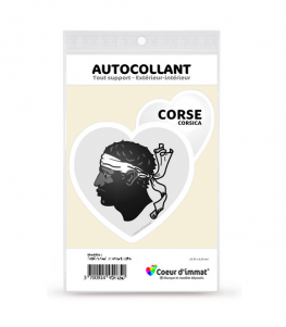 Corse - Blason | Autocollant Coeur j'aime